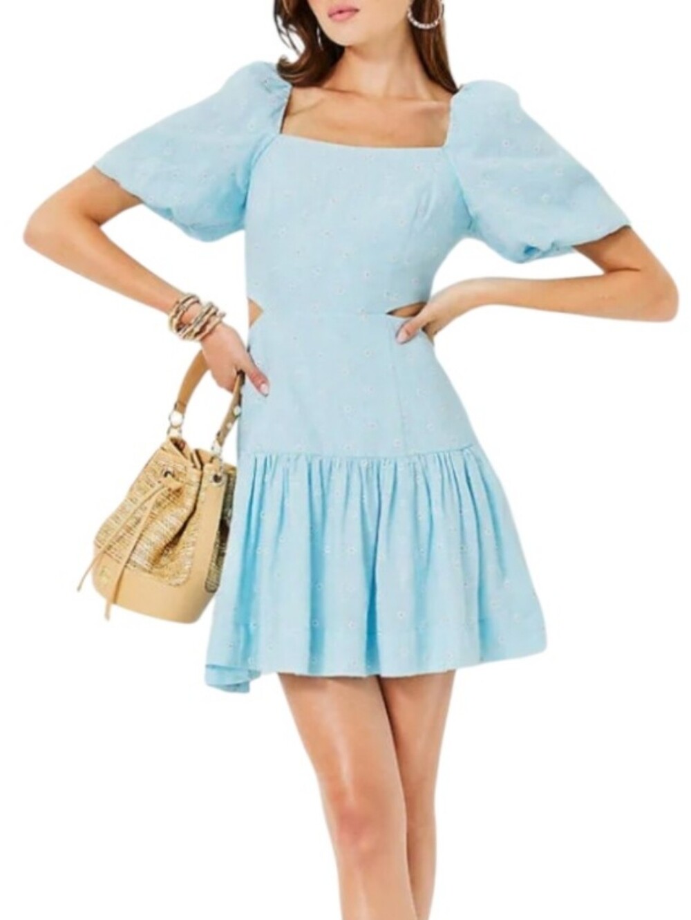 Lilly Pulitzer Kylanne Elbow Sleeve Embroidered Daisy Dress Size 16